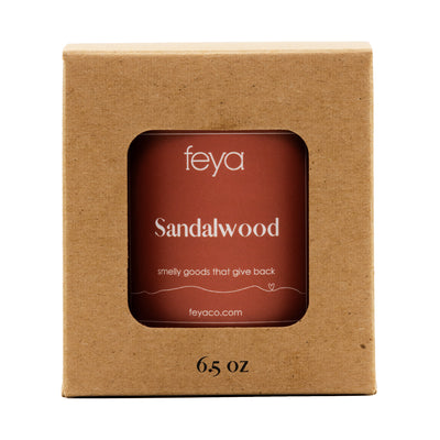 Feya Sandalwood 6.5 oz Candle with box